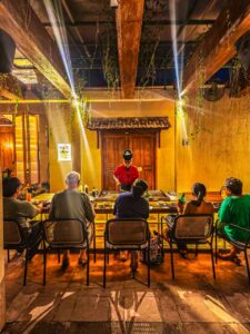 Premium hibachi dining table setup at Fatchow Legian, Bali, offering an authentic Japanese teppanyaki experience.